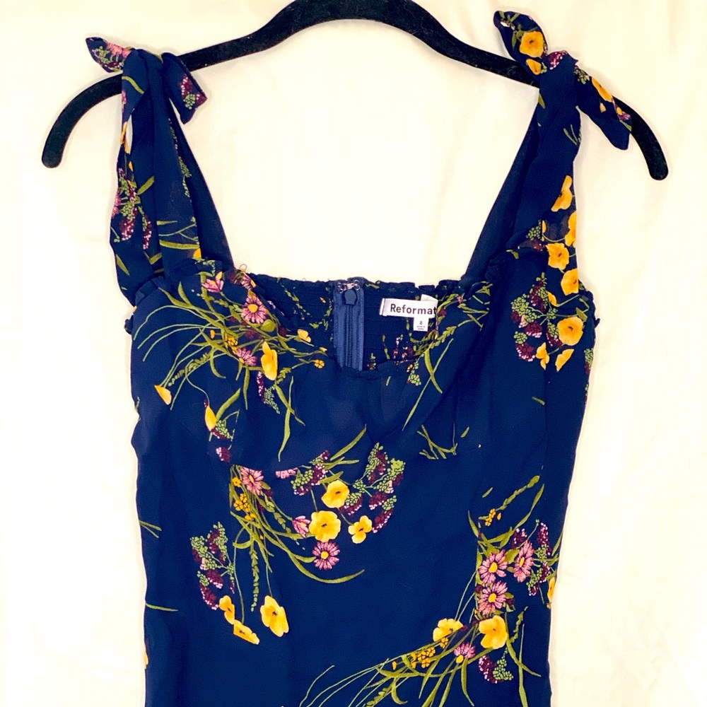 Reformation Nikita Dress Floral Navy